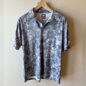 Men's FootJoy Gray Tie-Dye Polo